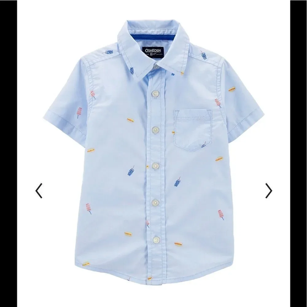 OshKosh B'gosh Picnic Button Down Shirt boys sz 7
